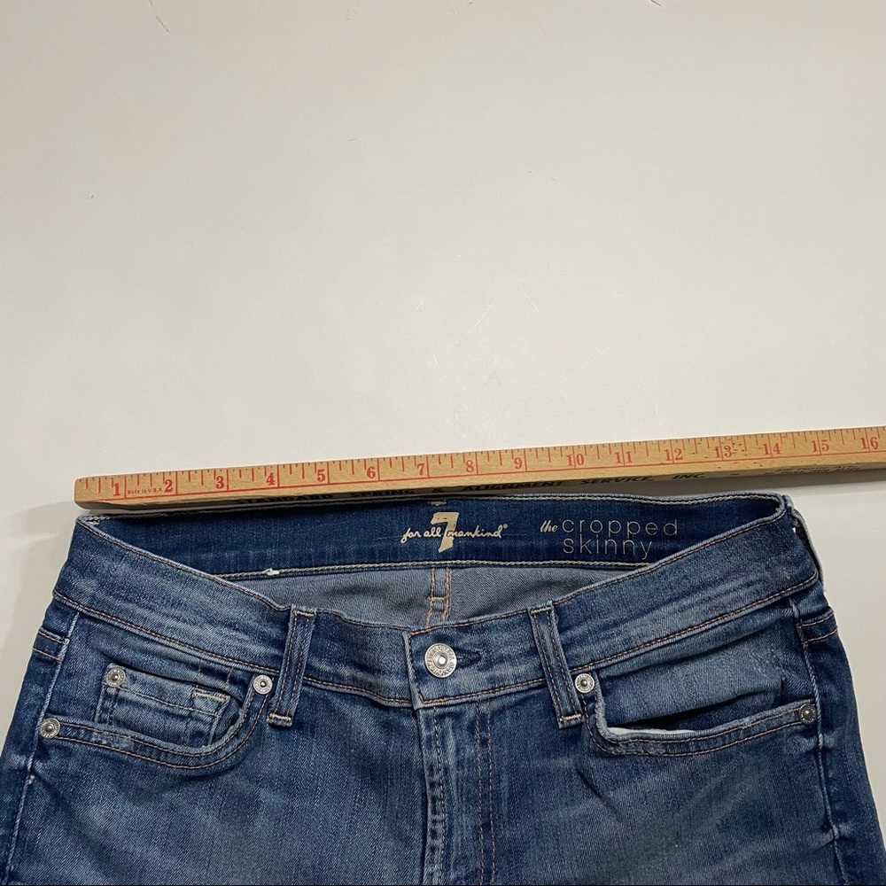 7 For All Mankind The Cropped Skinny Light Wash Casual Skinny Jeans Size 29 - Picture 11 of 11